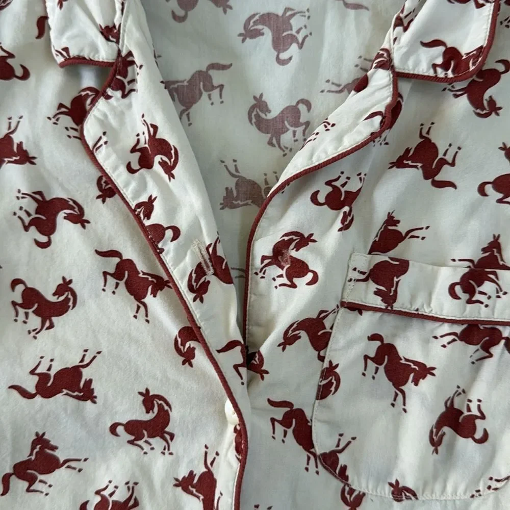MOLO Lex Horse Button Down Top Sz 7/8